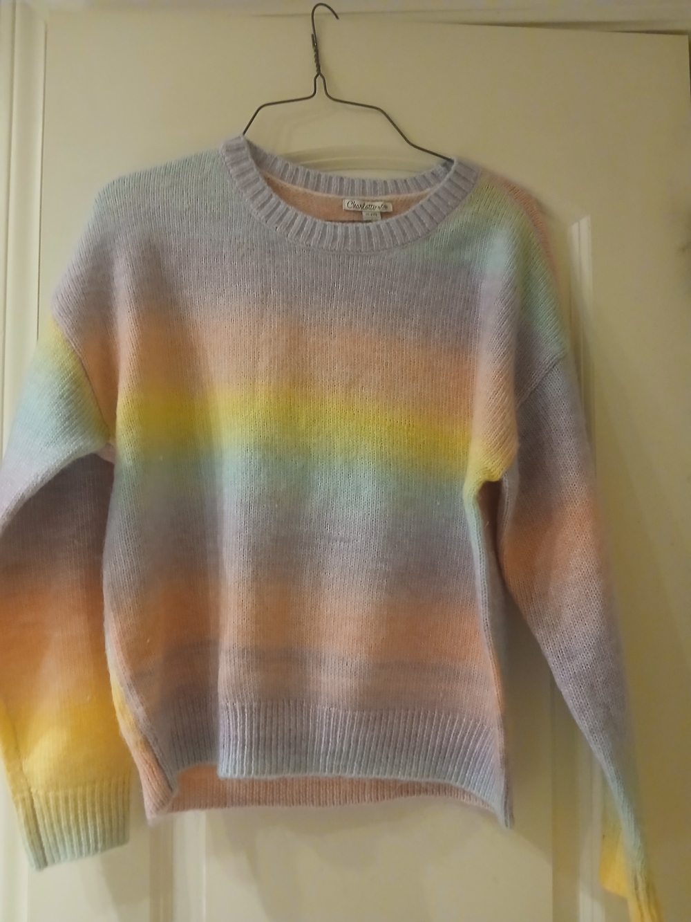 Pastel Rainbow Crewneck Sweater - Big Kid Size